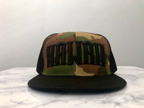 Hawaii Black/Camo Snapback
